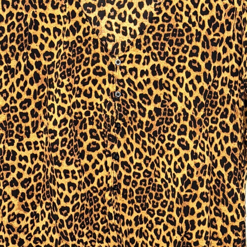 Torrid Leopard Prin Challis Button Tie Dront Top 2 2X 18/20 - Picture 6 of 7